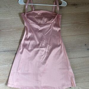 Pink satin dress